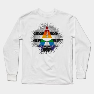 Paint Splatter LGBT Ally Pride Flag Unitarian Universalism Symbol Long Sleeve T-Shirt